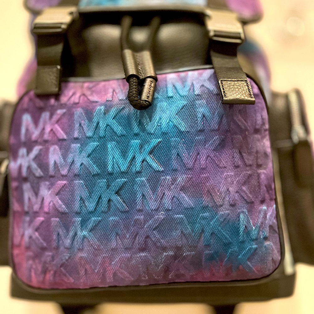 Authentic Michael kors embossed Denim Utility Cooper Men’s Backpack GalaxyColors - Picture 5 of 11